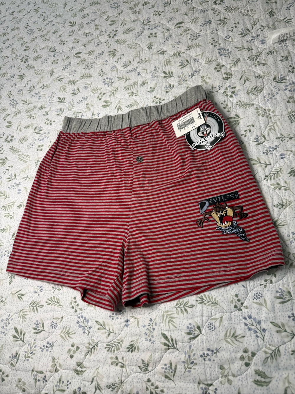 New Looney Tunes Boxer Sleep Shorts Devilish Size M